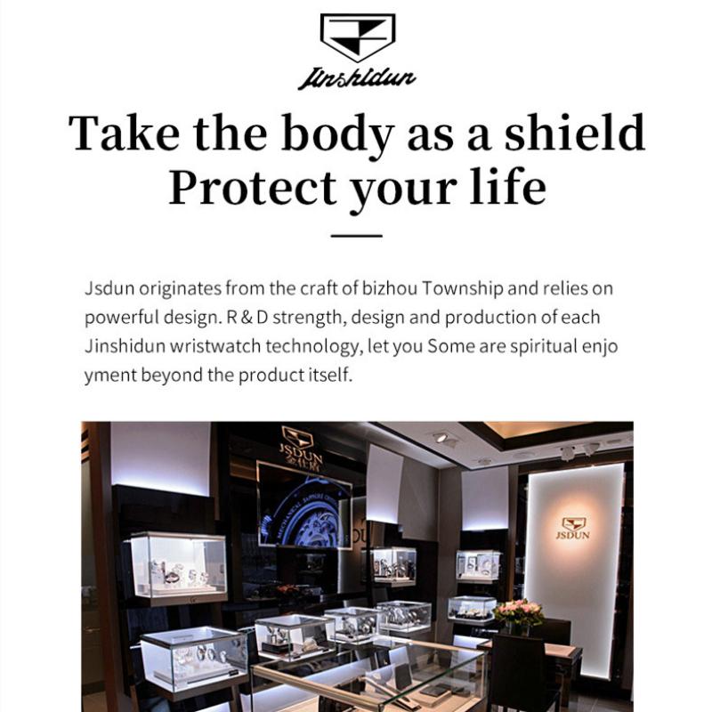 JINSHIDUN Nové dámské hodinky pro podnikání a volný čas Módní diamantové Vodotěsné Luminous Single Calendar Mechanické Špičkové dámské hodinky