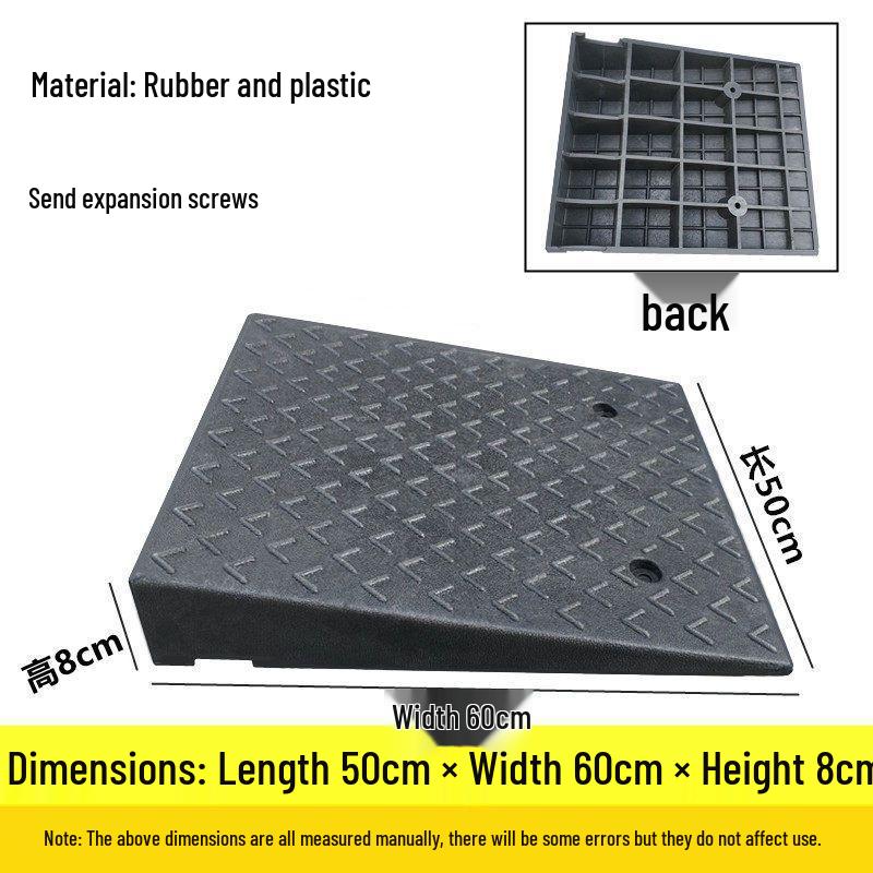 Rubber and Plastic Sloped Threshold Ramp Pad