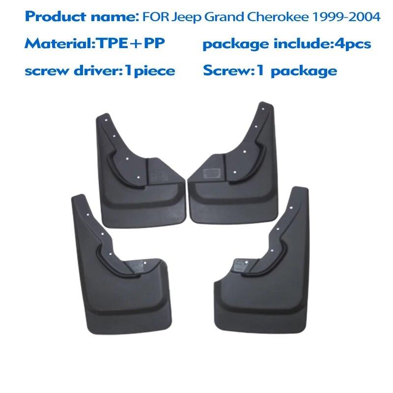 

Автомобильные аксессуары для Jeep Grand Cherokee 1999-2004, брызговики, брызговики на крыло, передние и задние, 4 шт., брызговики чёрный