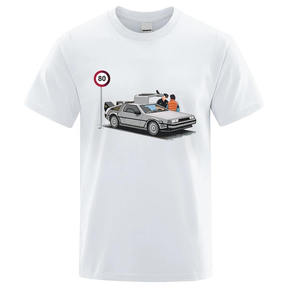I Was Caught Speeding Funny Printed T-Shirts Men Fashion Casual Short Sleeves Loose Oversized T Shirt Cotton Tees 80217