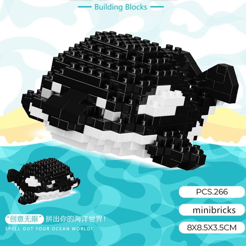 

НОВЫЙ Милые Морские Животные Черепахи Дельфины Крабы Рыбы Рыба-клоун Осьминог Набор Строительных Блоков Девочка Кирпичики Модель Детская Игрушка Дети opp bag