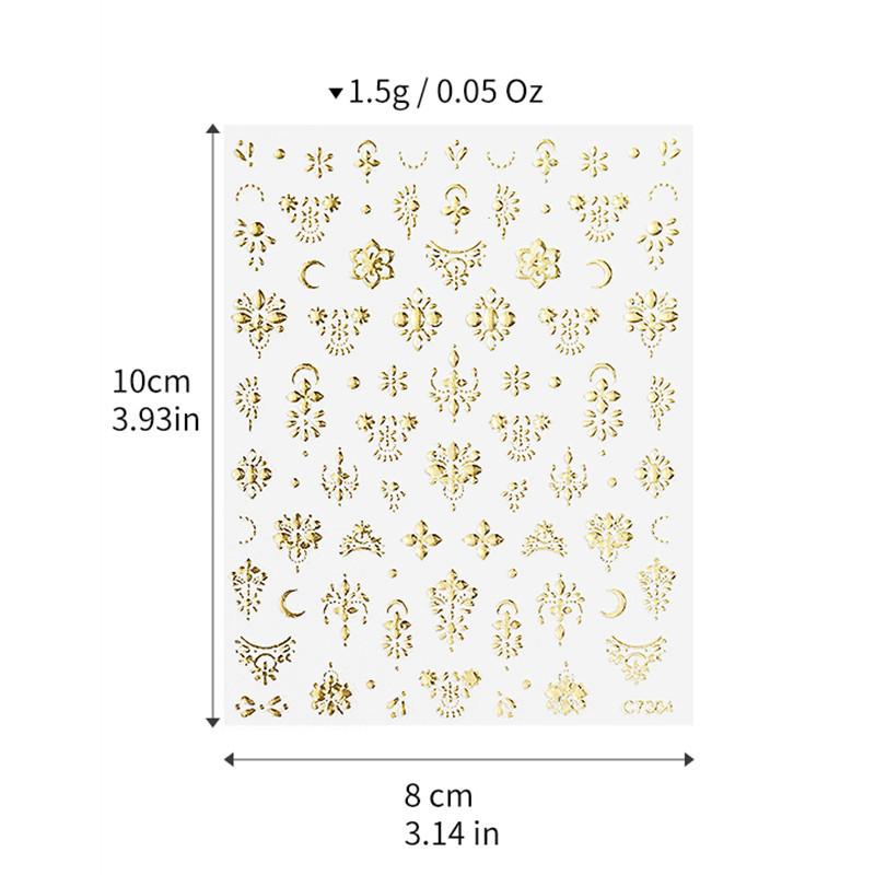 Champagne Gold Star Moon Angel Nail Art Sticker Adhesive Self-Adhesive Solid Color Champagne Gold Light Luxury Nail Art Sticker