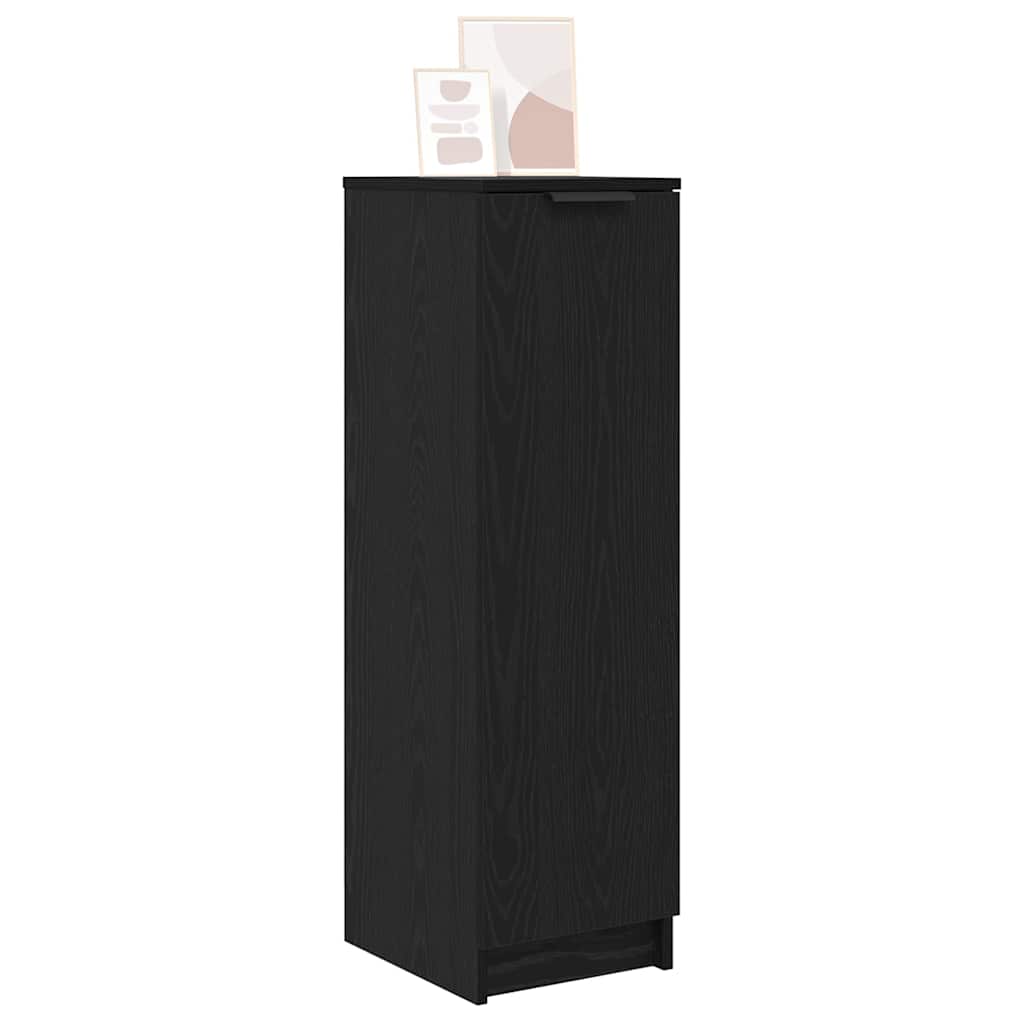Shoe Cabinet with Shelf Black Oak Effect 11.6 x 13.8 x 39.8 in
