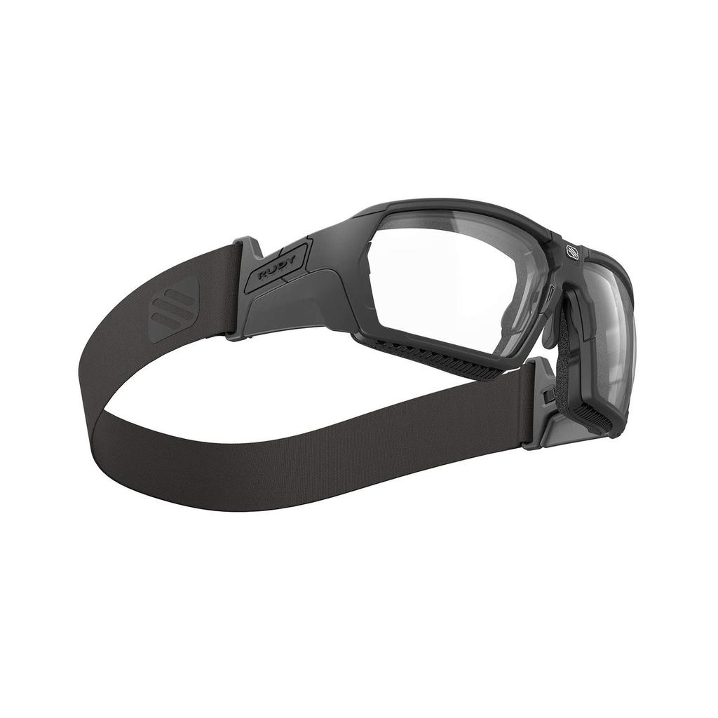 Rudy Project AGENT Q Sportsonnenbrille in Schwarz Matt Glänzend und Grau Z87+/EN166 Glänzend/Klar (SP701106-GRD0)