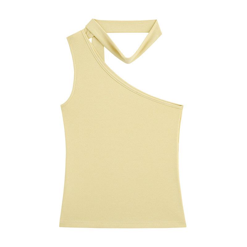 

Lu Qingyi Women s Youkesi Knit One-Shoulder Tie-Up Camisole S