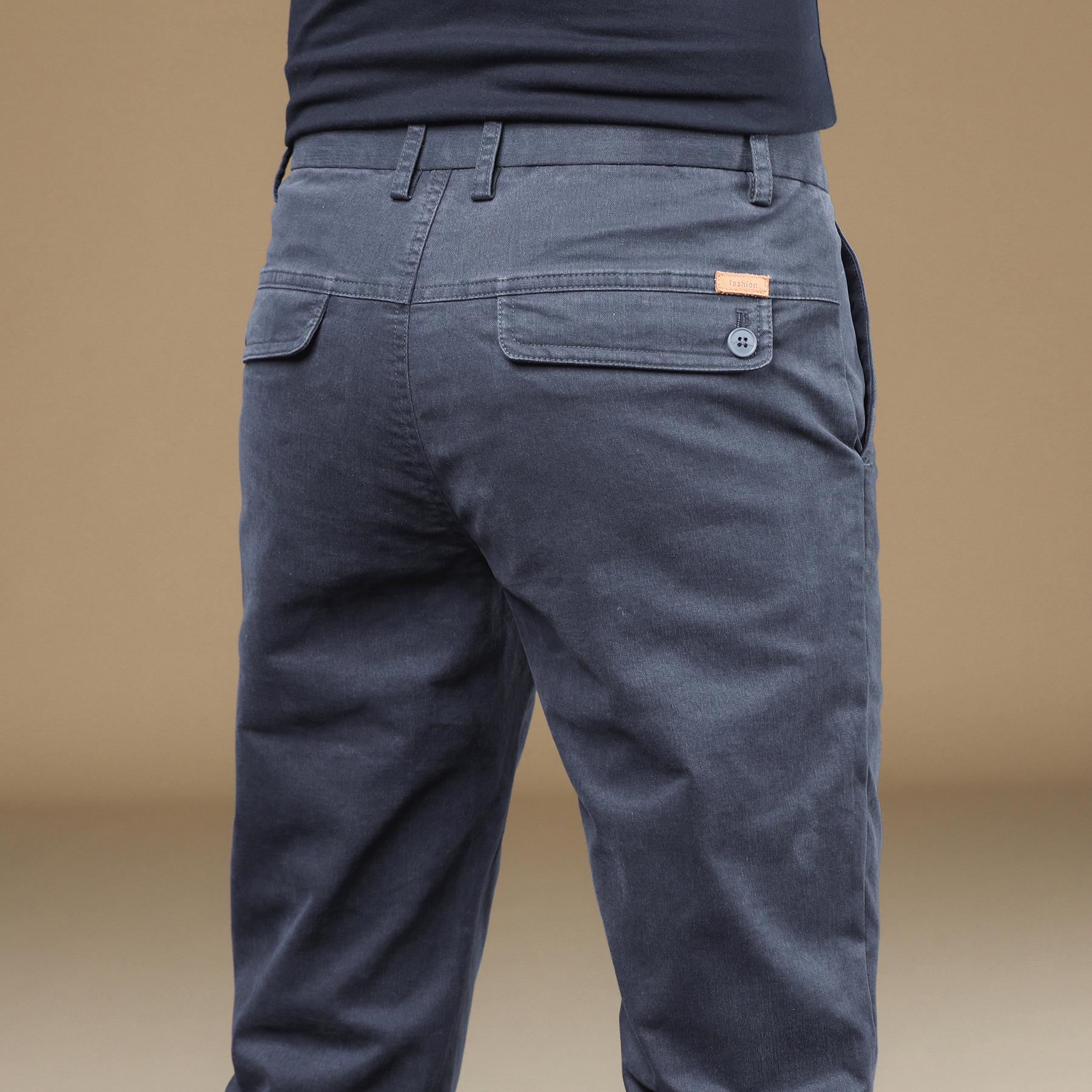 

Мужские узкие прямые эластичные брюки цвета хаки на каждый день для весны и осени 32