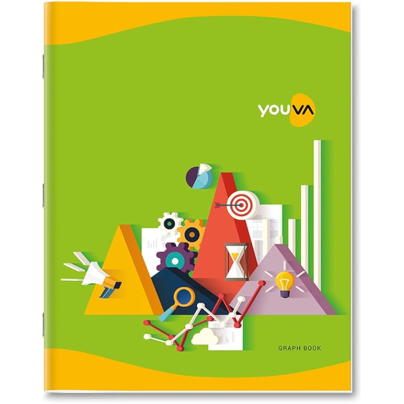 Navneet Youva Youva Graph Book For Students | Soft Bound | Big Size - 22 Cm X 28 Cm | 1 Side Graph (1Mm) & 1 Side Ruled