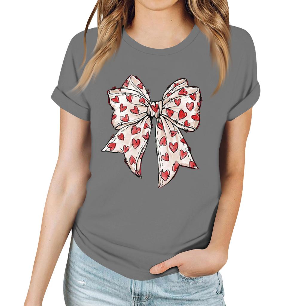 Women's Casual Sunflower Print T-Shirt, Round Neck Pullover Short Sleeve Top