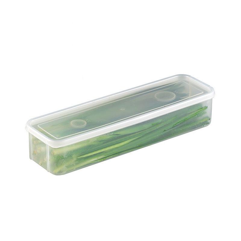 

1/2/4 шт. Длинные прямоугольные контейнеры для хранения продуктов, Пластиковые многоразовые органайзеры для холодильника для трав, овощей, лапши