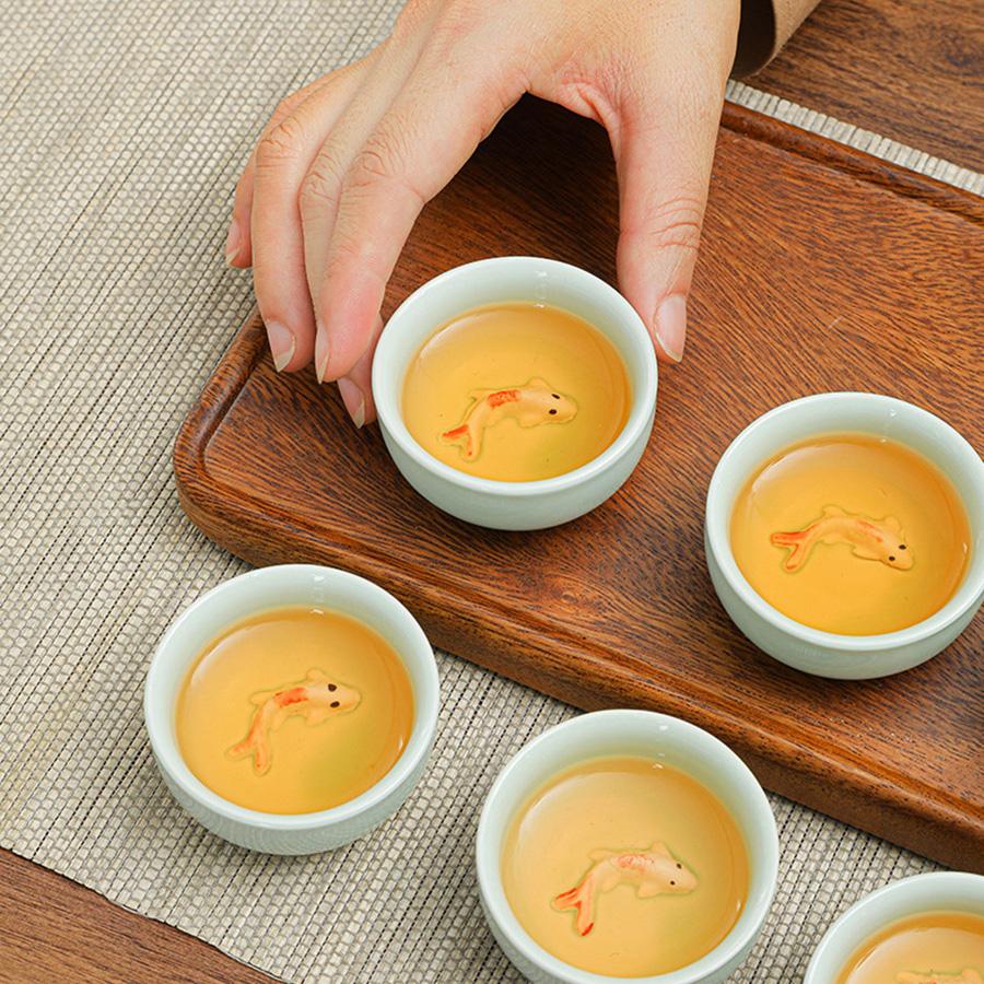 1 Set of Kung Fu Tea Set, Black Tea, Green Tea, Tea Making Tools, Celadon - Can Be Used by Outdoor Home, Beautiful and Gift-Giving