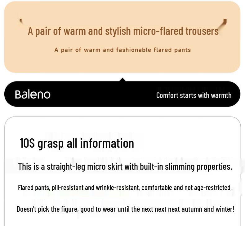 Baleno Women's High-Waist Micro-Flare Straight Leg Drawstring Pants