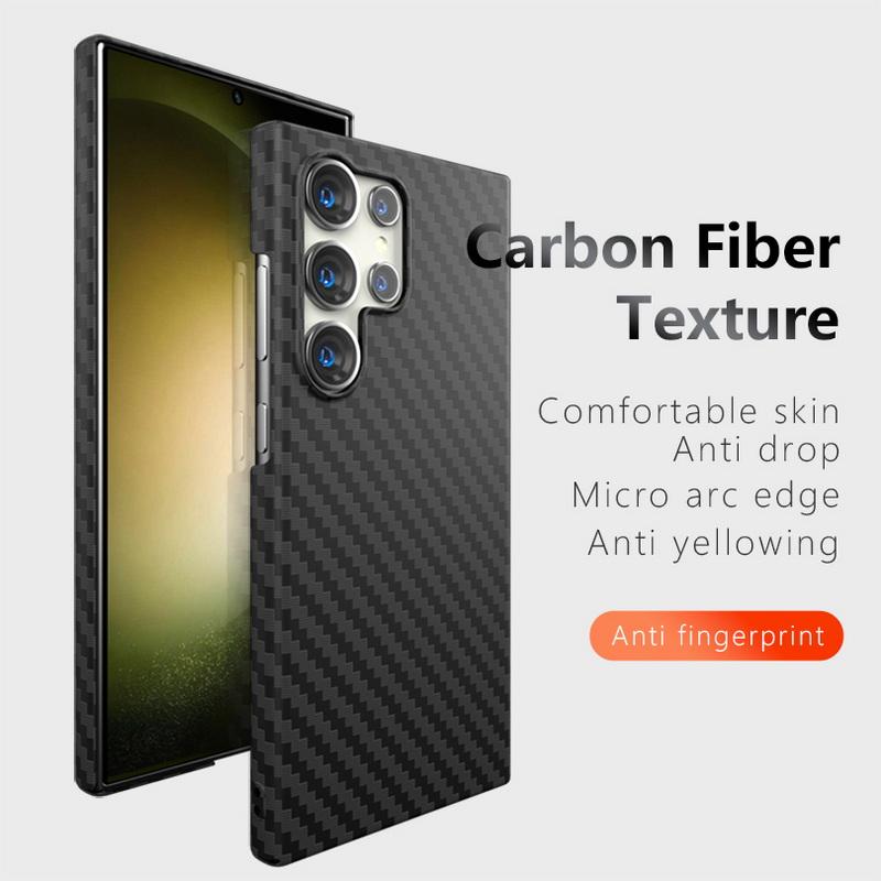 For Samsung S25 S24 Ultra S23 Plus S22 Shockproof Carbon Fiber Shockproof PC Hard Slim Cover