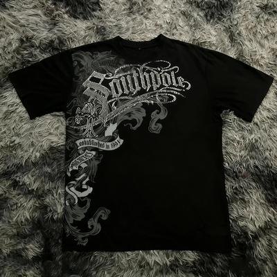 Classic Y2K Gothic Style T-shirt Print Oversized T Shirt High Street Shirts Gothic Round Neck Cotton Tops New Mens Women T Shirt