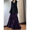 Elegant Chinese Style Velvet Fishtail Skirt - High Waist Autumn/Winter Fashion with Large Hem