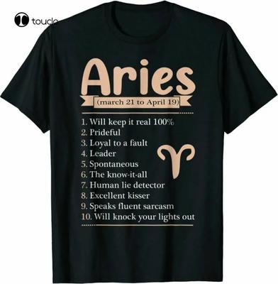 Aries Zodiac Sign Astrology T Shirt March April Birthday TShirt Hot New Girls TShirts