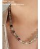 Multi-Color Natural Stone Beaded Titanium Steel Necklace