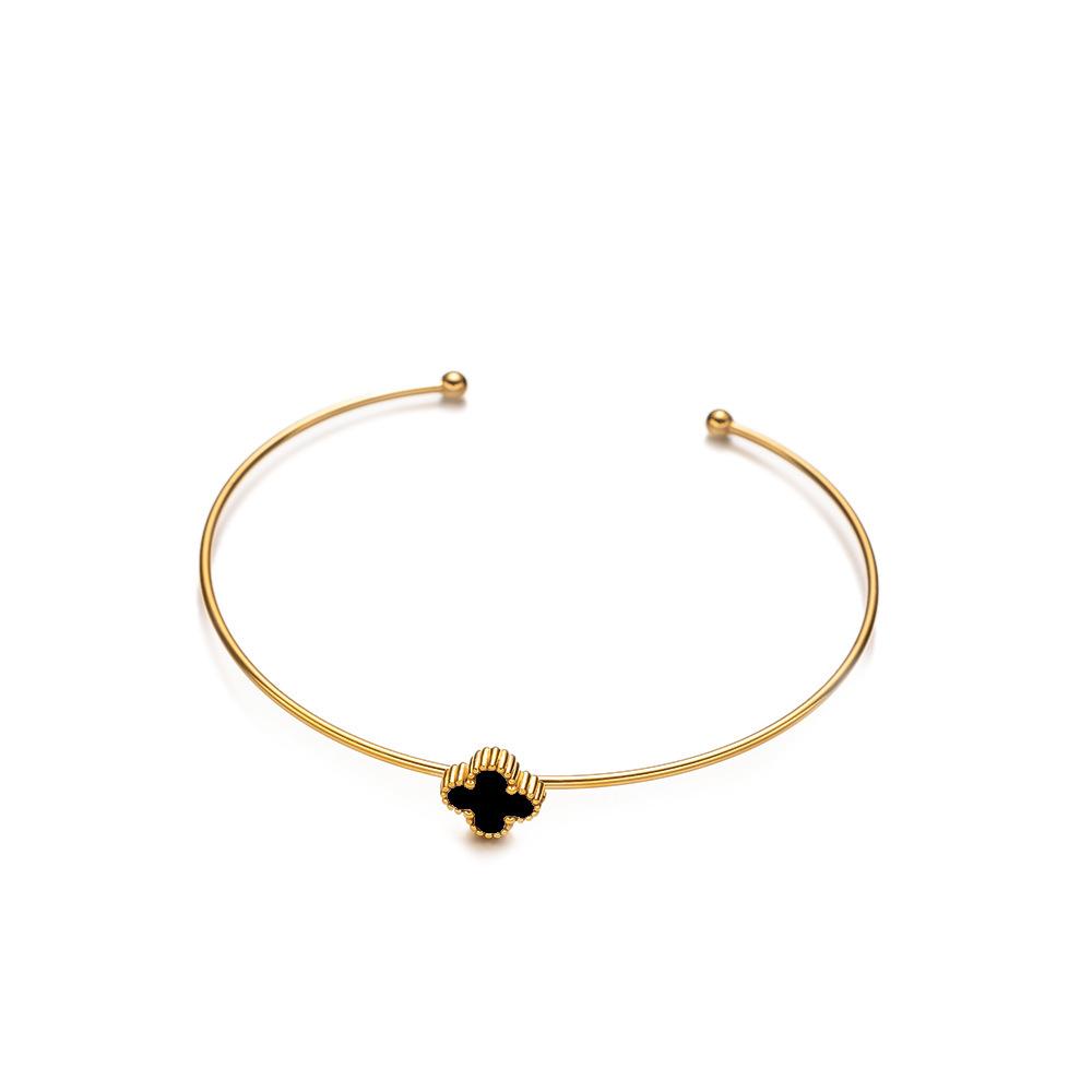 Clover Bracelet Gold Stainless Steel Women s Versatile Shell Lucky Grass Non Fading Bracelet