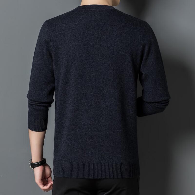 Yiliteng Men's V-Neck 100% Wool Cardigan Sweater