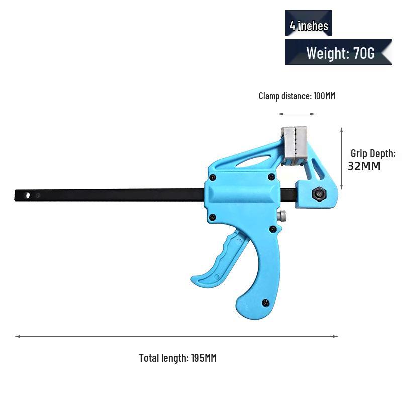 Two-Way Quick-Release Woodworking F-Clamp, Nylon Trigger Type for Board Fixing