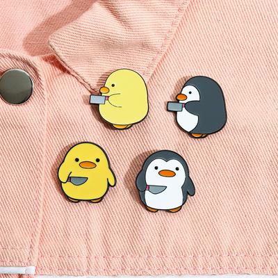 Penguin Small Duck Karton Nový kovový design Odznaky Brož Smaltované špendlíky Štítek Taška Batoh Klobouk Šperky Dárkové doplňky