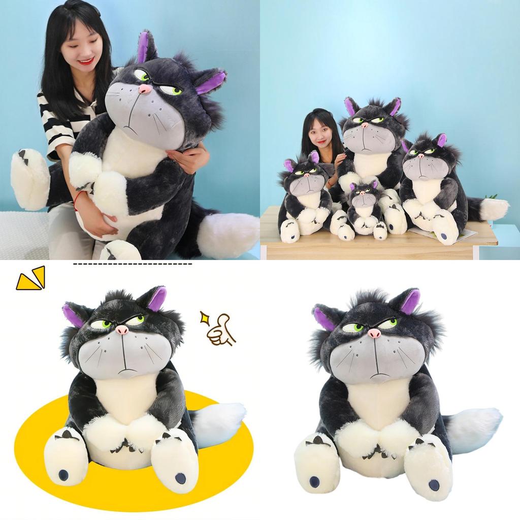 Adorabile Peluche Gatto Lucife Grigio Perfetto Per Collezionisti E Fan 30/45/60/80cm