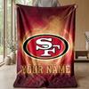 San Francisco 49ers Custom Flannel Throw Blanket Print Your Name Text Soft Warm Blanket Holiday Present