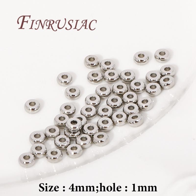 4/5MM Smooth Metal Separators Beads 18K Gold Plated Round Flat Spacer Beads Supplies For Jewelry,DIY Bracelets/Necklace Fittings