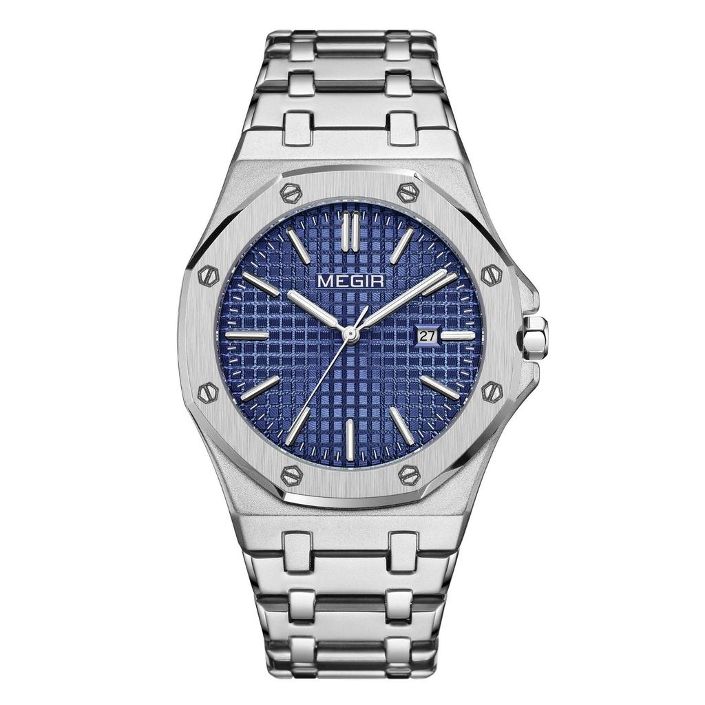 Men'S Classic Business Steel Belt Watch Waterproof Luminous Calendar Watch 1085