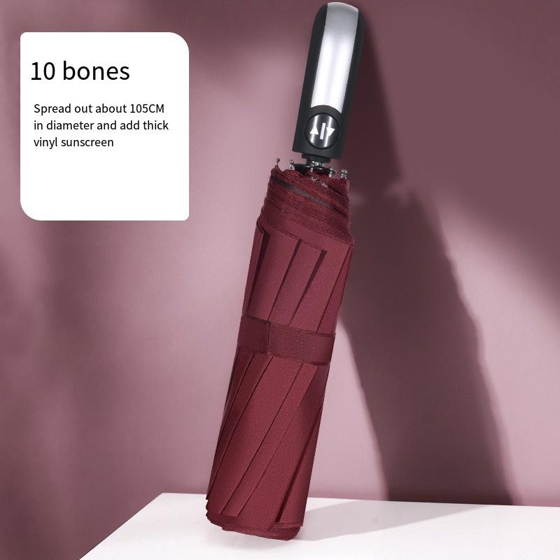 Średnica parasola 105 cm Automatycznie składany parasol Dziesięciożebrowy parasol Mocny krem przeciwsłoneczny Wiatroodporny i wodoodporny Duży parasol