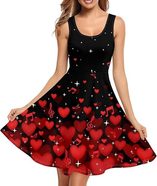 Summer Dress Casual Sleeveless Vest Cotton Skating Vest Short Medium and Long Dress