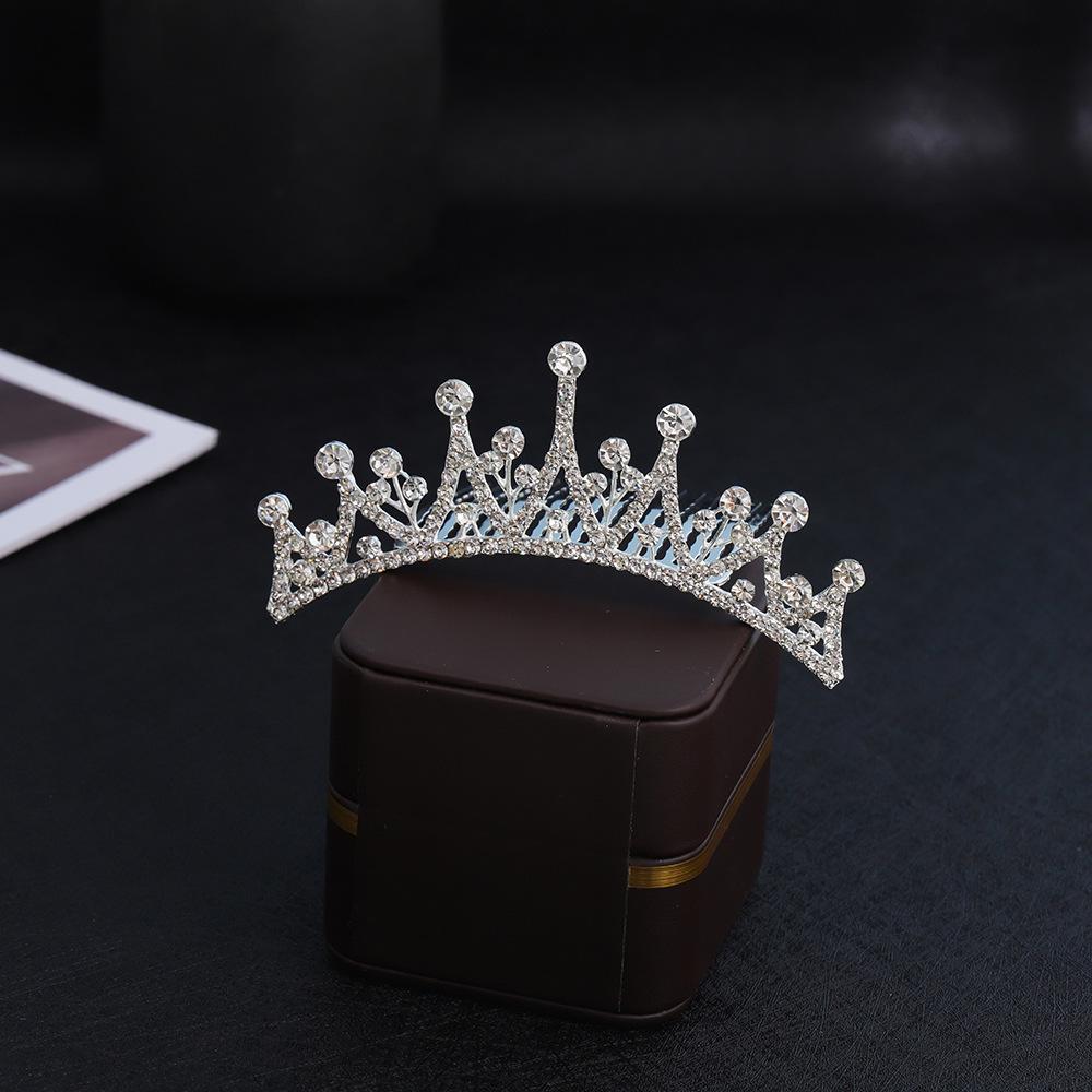 Children's Rhinestone and Pearl Hair Comb Crown for Weddings and Photo Shoots