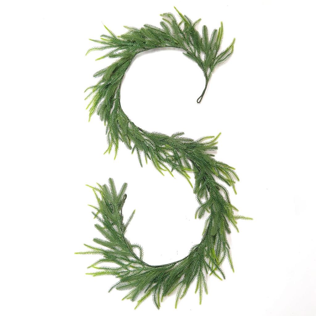 Artificial Christmas Wreath: Soft PE Pine Needles & Cypress with Norfolk Pine Greenery
