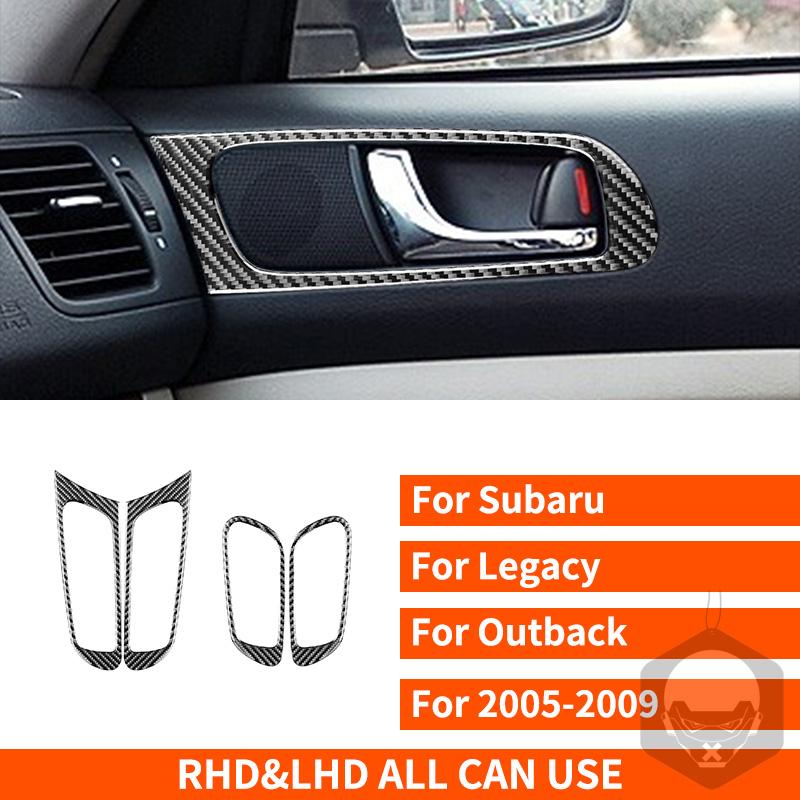 For Subaru Legacy/Outback 2005-2009 Real Carbon Fiber Stickers Door Handle Panel Cover Car Accessories Interior Decorative