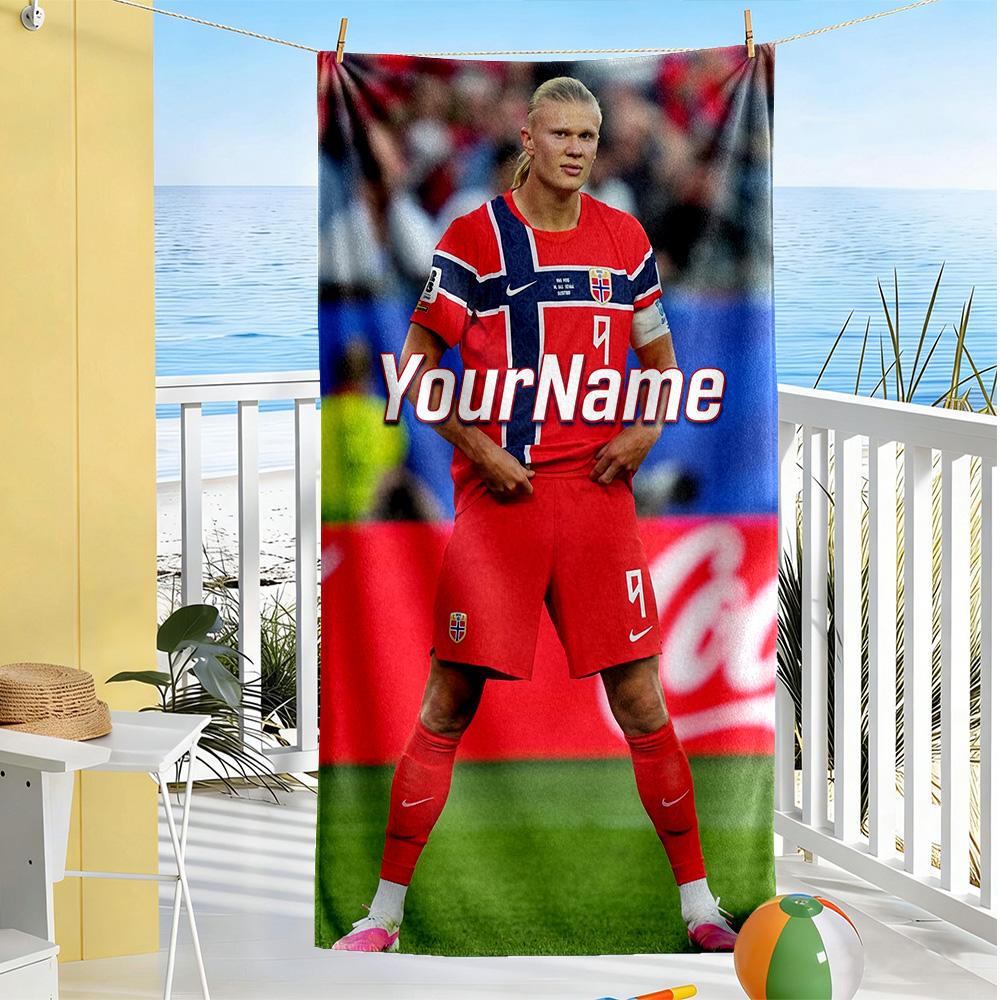 Haaland Customize Your Name Beach Towel Super Soft Microfiber Quickdry Fabric
