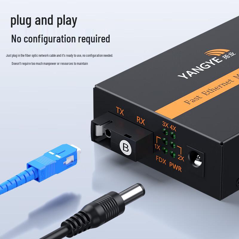 Yangye 100Mbps SC Single-Mode Fiber Optic Transceiver