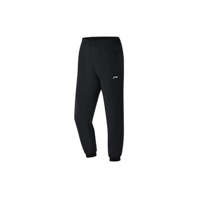 Li Ning Fitness Series Solid Color Elastic Cuff Sports Long Pants Women Bottoms Black AYKS358-1