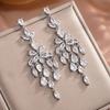 ZAKOL Luxury AAA Cubic Zirconia Chandelier Drop Dangle Earrings for Women Charm Water Drops Crystal Wedding Party Zircon
