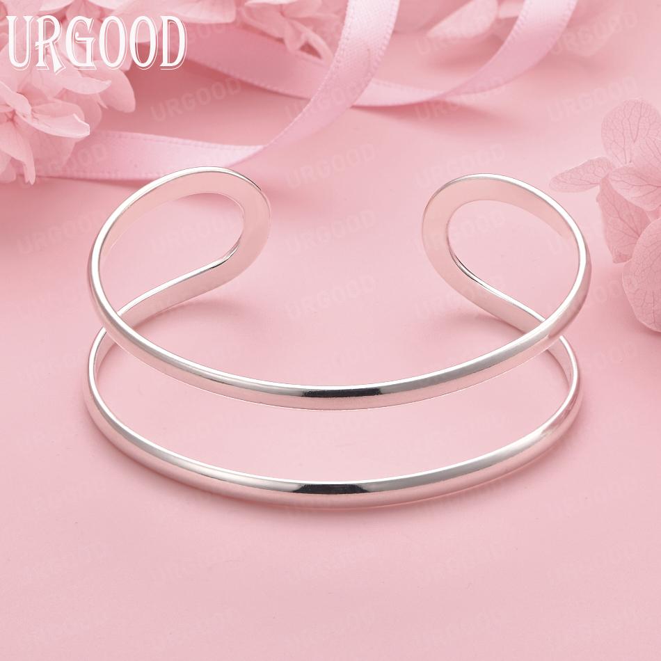 925 Sterling Silver Fashion Adjustable Bangle Wedding Jewelry