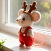 Felted Mouse Lightweight Cute Animal Figurine Christmas Felt Mouse Decor For Indoor Windowsills Holiday Bedroom Living Room Den