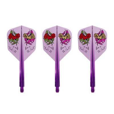 TRiNiDAD CONDOR AXE Rose of the Heart Dart Flights (Small, Large, Clear Purple) - Model: Natsumi Iwata