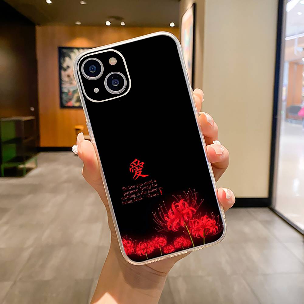 Tokyo-Red Spider Lily-Ghoul Phone Case For iPhone17,16,15,14,13,12,11 ,Pro Max,16/15/14 Plus XS Soft Silicone Transparent Cover