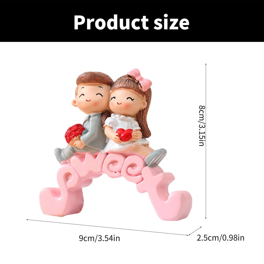 Resins Elder Couple Cake Toppers Couple Miniatures Figurines Ornament for Wedding Anniversary and Love Theme Parties