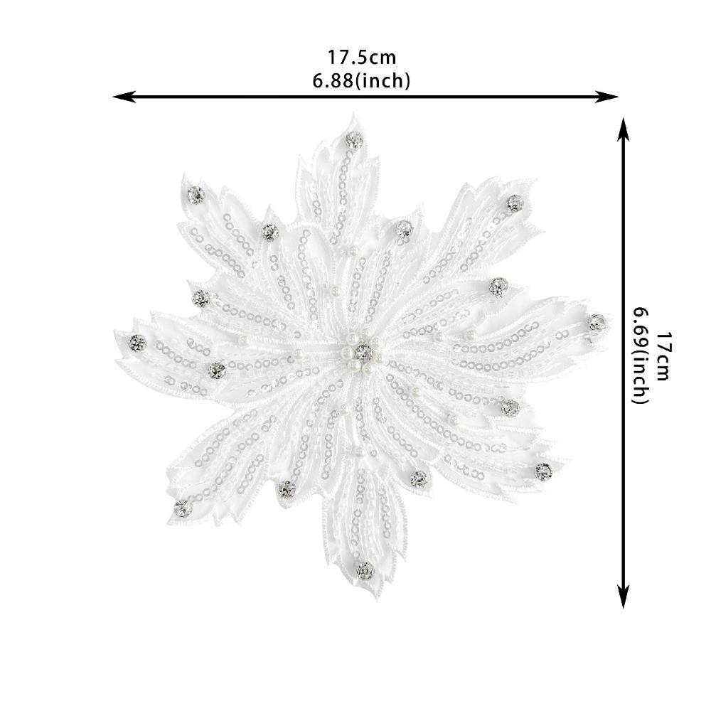 Beaded Organza Clothing Fabric Patches Colorful Flower Embroidery Patch Dress