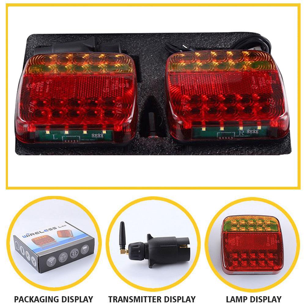 Wireless Magnetic LED Truck Tail Light Trailer Rear Signal Warning Brake Light Lamp For Towing Caravans Camper Lorry Van