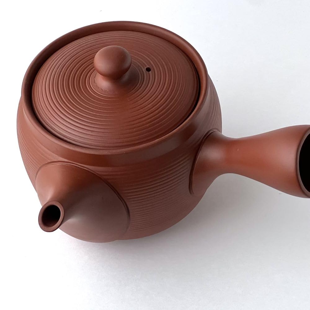 Tokoname Ware Large Teapot with Ceramic Tea Strainer, Ceramesh, 480ml, Made In Japan (Red Clay)