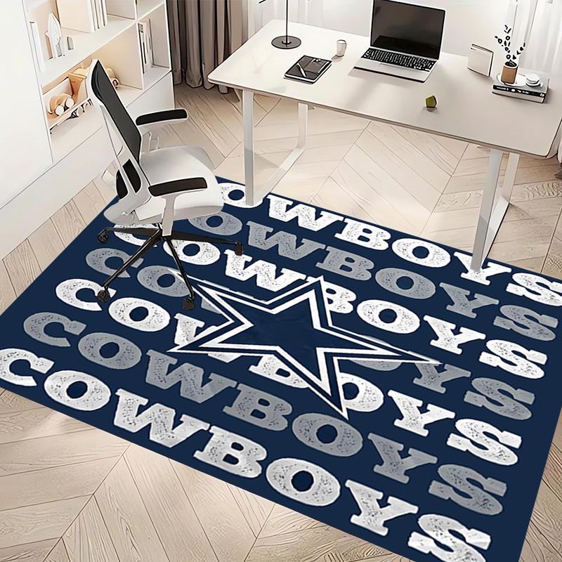 1pc Dallas Cowboys Print Area Rug - Soft, Washable Non-Slip Indoor Mat, Living Room, Home Office Decorative Rug,Office Decorative