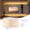 Super Bright 220V COB LED Strip Light with Switch EU Plug Waterproof Flexible Neon Tape Ribbon for Kitchen Bedroom Cabinet Room Home Decoration