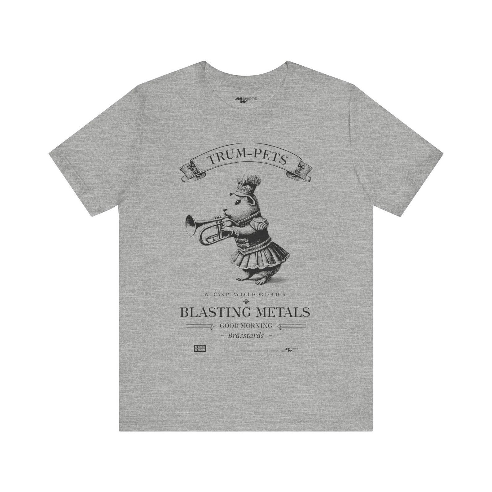 Guinea Pig Trumpet Shirt: Vintage Style Marching Band Tee L