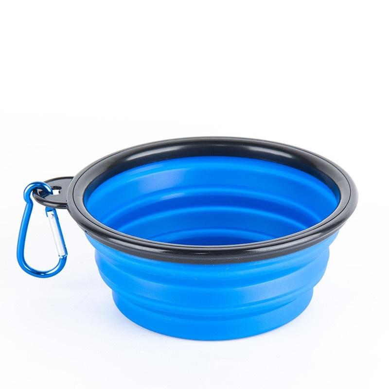 Dog Folding Bowl Portable Dog Travel Pet Food Water Bowl for Outdoor Walking Silicone Cat Dog Food Water Bowl Lip GS03