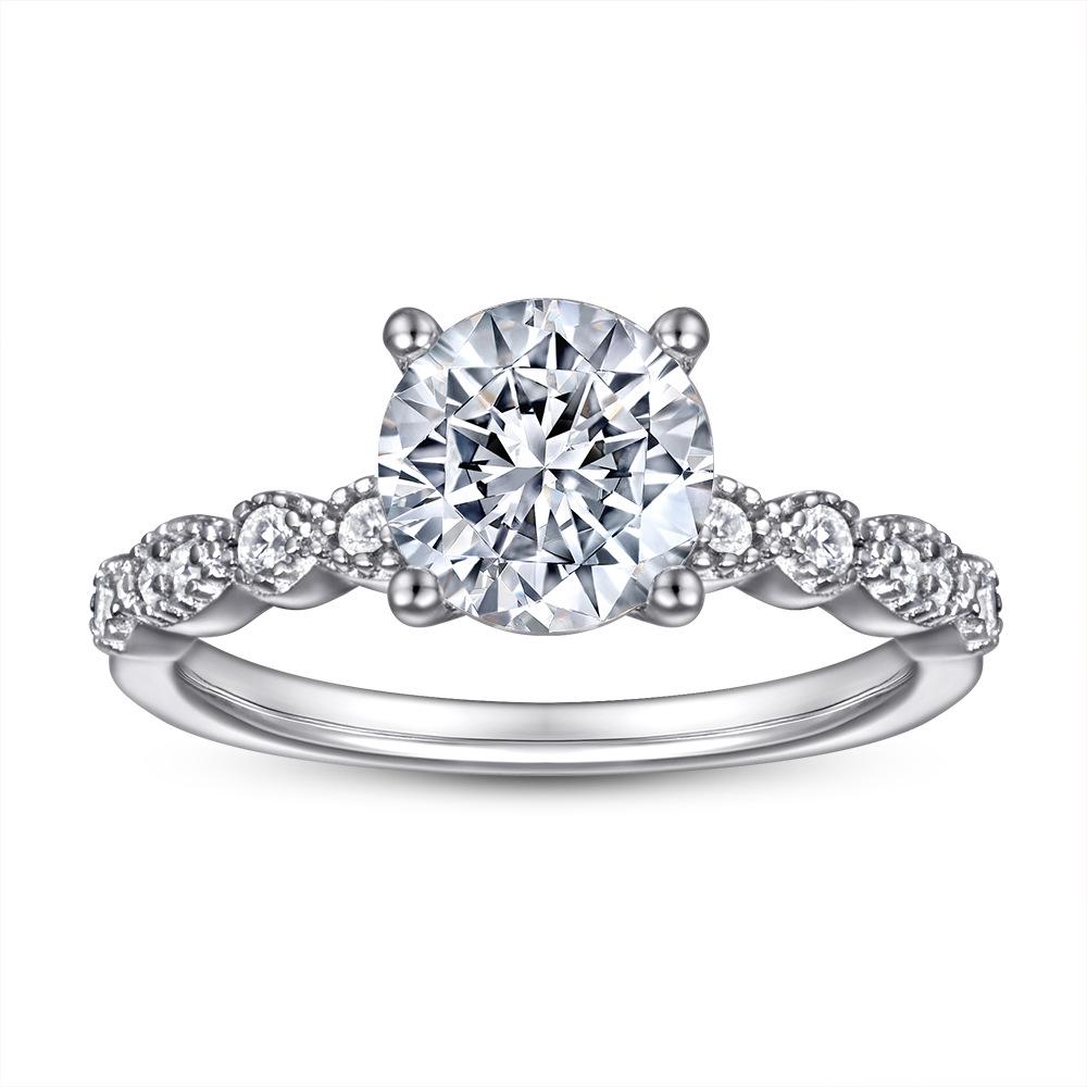 

Tonglin Zircon Wedding Rings in s925 Sterling Silver & Rose Gold for European & American Ladies US 8 рожевий колір золота
